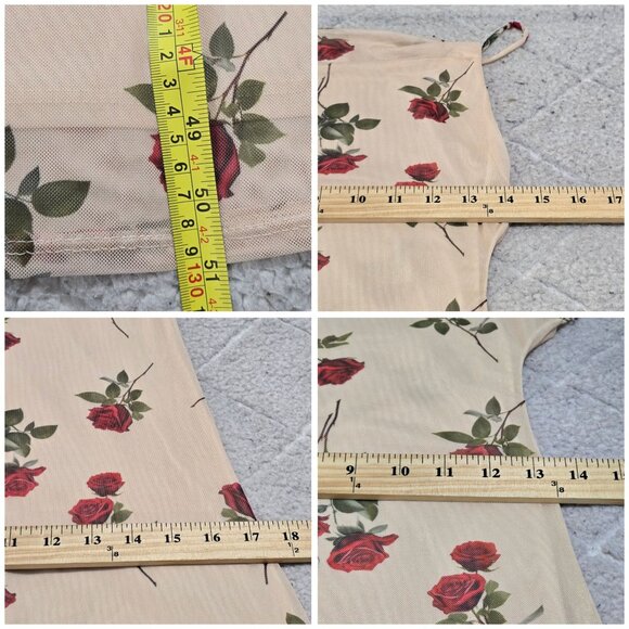 Stitch + Feather Floral Print Slip Dress With‎ Adjustable Spaghetti Straps  Drop - Picture 13 of 13